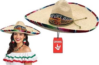 Nicky Bigs Novelties Morph Giant Traditional Sombrero Charro Hat Oversized Cinco De Mayo Fiesta Party Hats for Men, Women