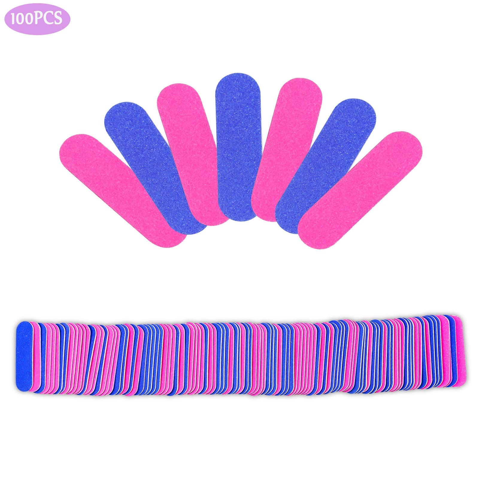 100 Mini Lime per Unghie 180/240 Grit Double Face Usa e Getta - File Professionali per Manicure, Saloni e Casa - Cura delle Unghie