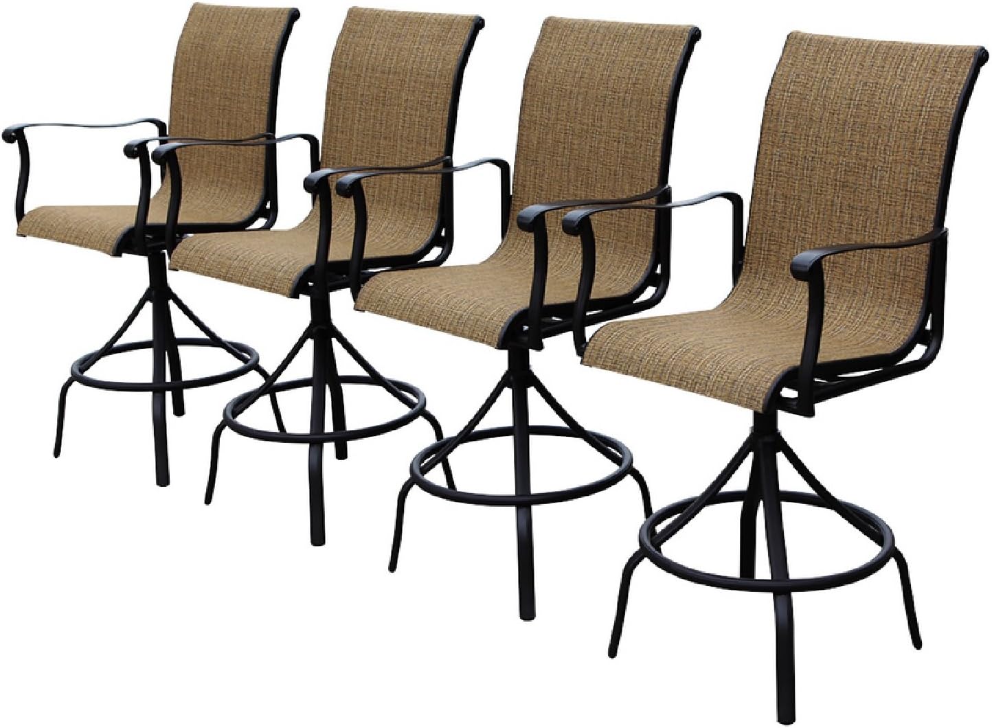 4 Outdoor Slingback Swivel Bar Stools Perfect for entertaining outside on the deck or patio