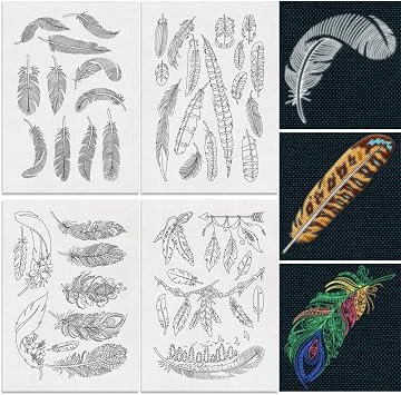 4 Sheets Feathers Stitch Stabilizer 8.3" x 11.7"