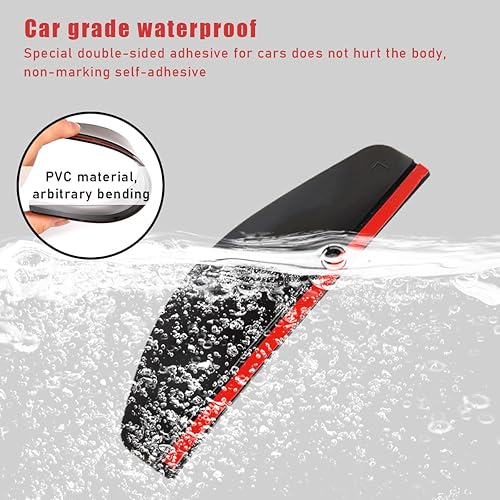 Miniatura 4 de Ziciner 2 piezas de visera de lluvia para cejas, impermeable, protector de espejo retrovisor lateral automático, cubierta de espejo de visión de
