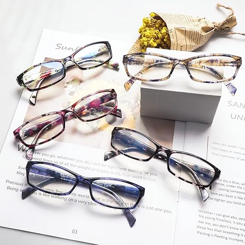 Miniatura 7 de VIDEBLA Paquete de 5 lentes de lectura para computadora para hombres y mujeres, antifatiga ocular, lentes de bloqueo de luz azul para leer (5