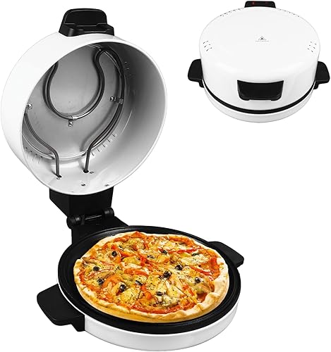 Miniatura 2 de Máquina de pizza de encimera de 12 pulgadas, horno de pizza eléctrico de 2000 W, tostadora portátil con cocción rápida y eficiente para costras
