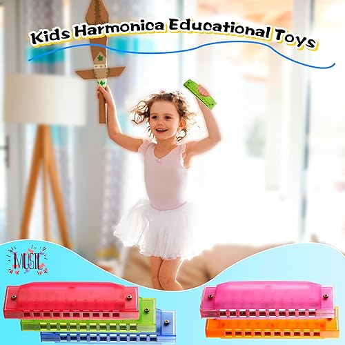 Miniatura 4 de 10 armónica para niños, 10 piezas, armónica translúcida de plástico de 10 agujeros, instrumentos musicales para principiantes, recuerdos de fiesta