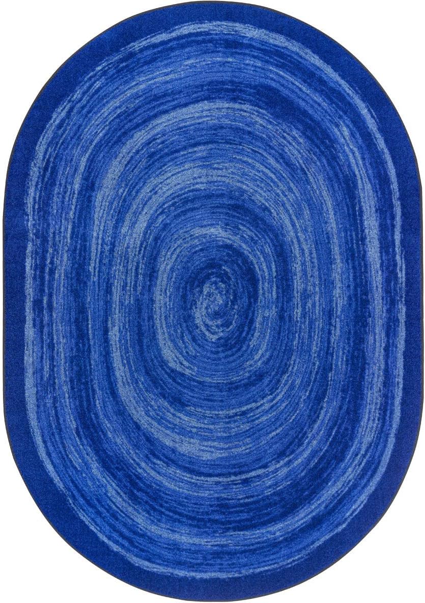 5 ft. 4 in. x 7 ft. 8 in. Feeling Fun Children Oval Rug Blue