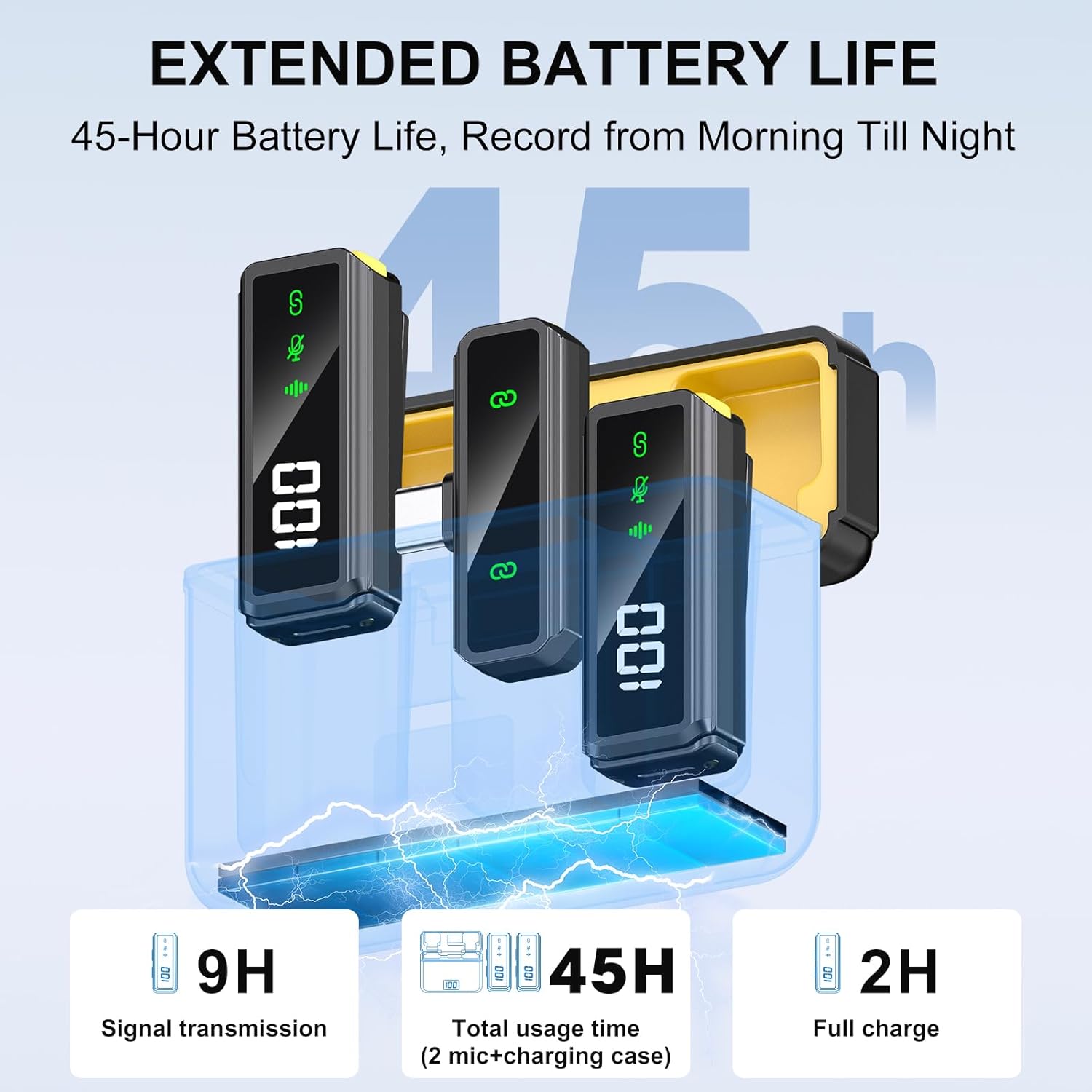 Mini Lavalier Microphone for iPhone/Android/PC, Lav Mic with 45H Battery, Noise Cancellation, 48KHz 16-Bit, Wireless Mic for Video Recording, Tiktok, YouTube, Vlog - Image 4