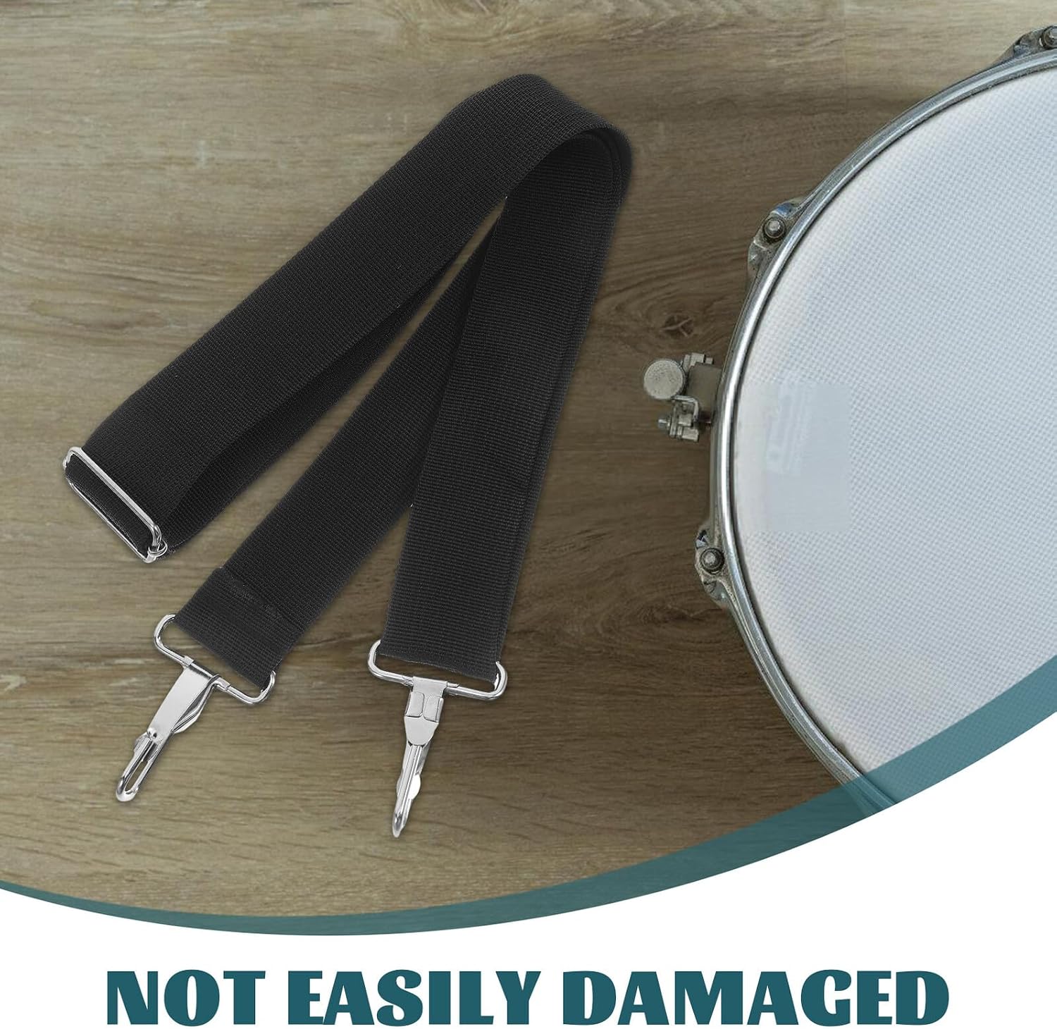Adjustable Nylon Snare Drum Sling Strap with Hook Padded Shoulder Harness for Marching Bands and Parade Performances