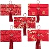 EAVOQLB Chinese Silk Red Envelopes - Lucky Money Bags for Spring Festival, Birthdays and Weddings