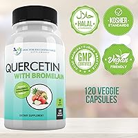 Vista 5 de DOCTOR RECOMMENDED SUPPLEMENTS Quercetina 800 mg con bromelina 165 mg por porción, 120 cápsulas vegetarianas, suministro completo para 60 días