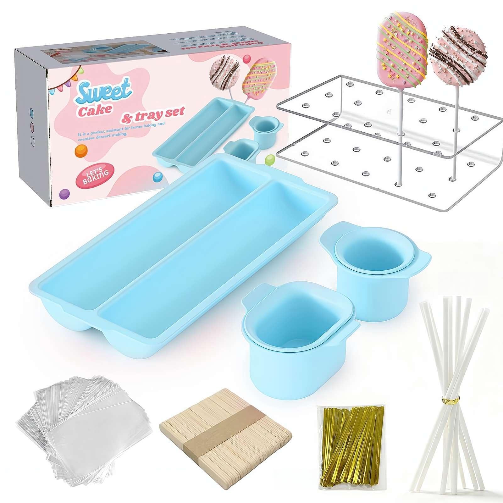 Kreis Cake PopMold Set, 3D gedruckt CakePop Cutter und Schieber, leicht zu reinigen, Backformen für Zuhause, für perfekte CakePops, Geburtstags- und Hochzeitsfeiern