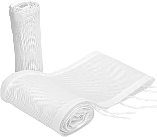 Baby Mesh Crib Bumper Liner, Safe Breathable Crib Bumper Pads for Home Standard Nursery Bed, 100% Silky Sof...