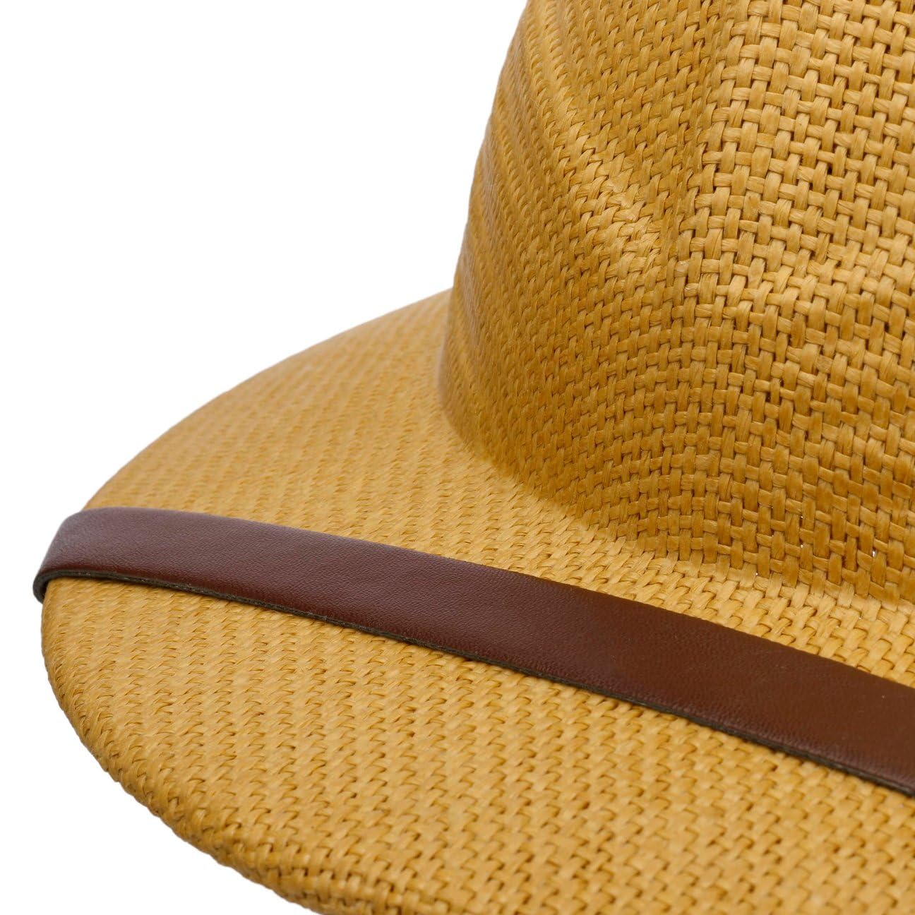 Conner Casco Colonial Bendigo Mujer/Hombre - Sombrero de Paja Verano con Banda Piel Primavera/Verano