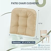 Vista 5 de downluxe Cojines para sillas de exterior, impermeables, copetudos, rellenos de espuma viscoelástica en forma de U para patio, 19 x 19 x 5 pulgadas