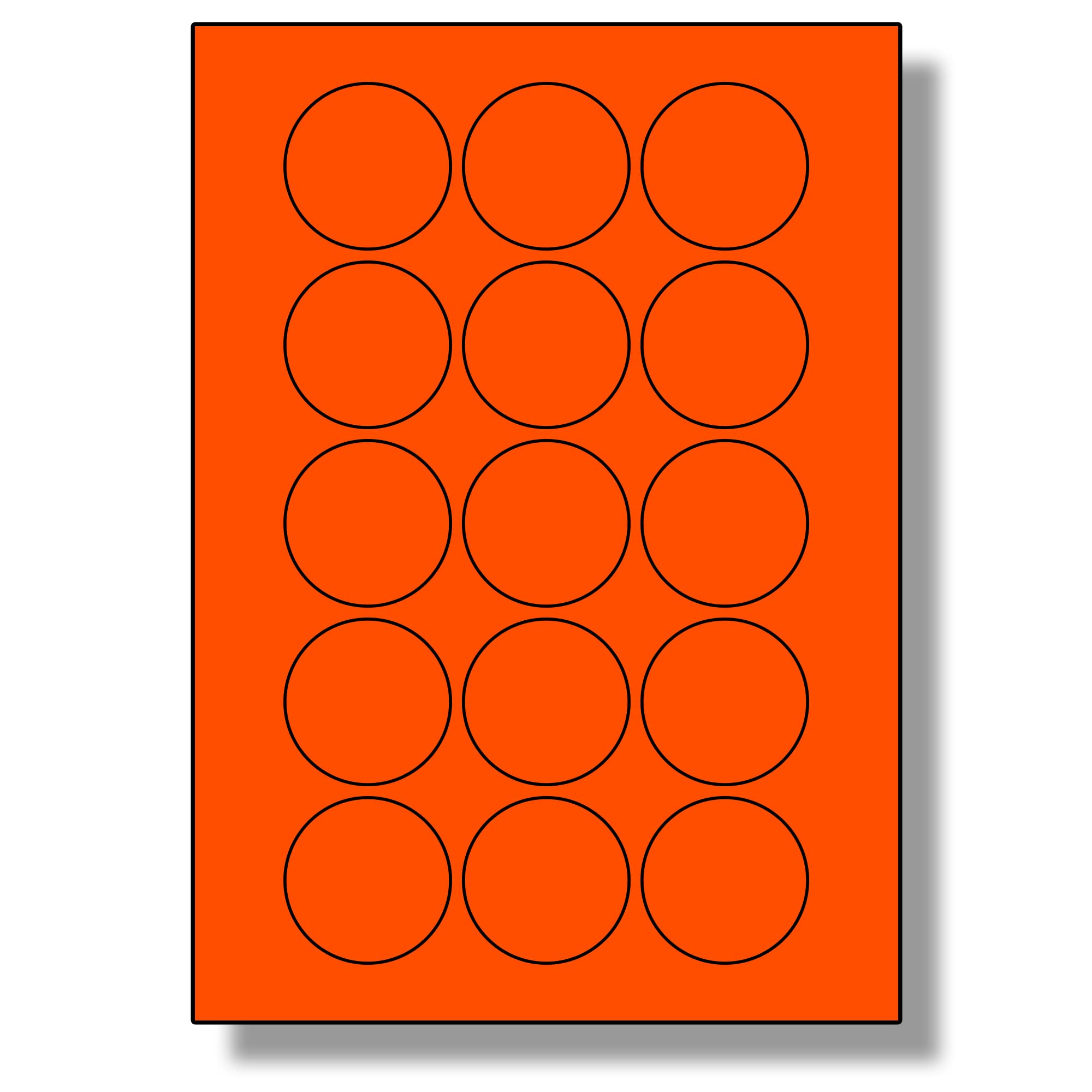 Label Planet® 15 Per Sheet, 50 Sheets (750 Round Tomato RED Labels). Round Coloured Paper Labels, 51mm Diameter, LP15/51R C — image 1