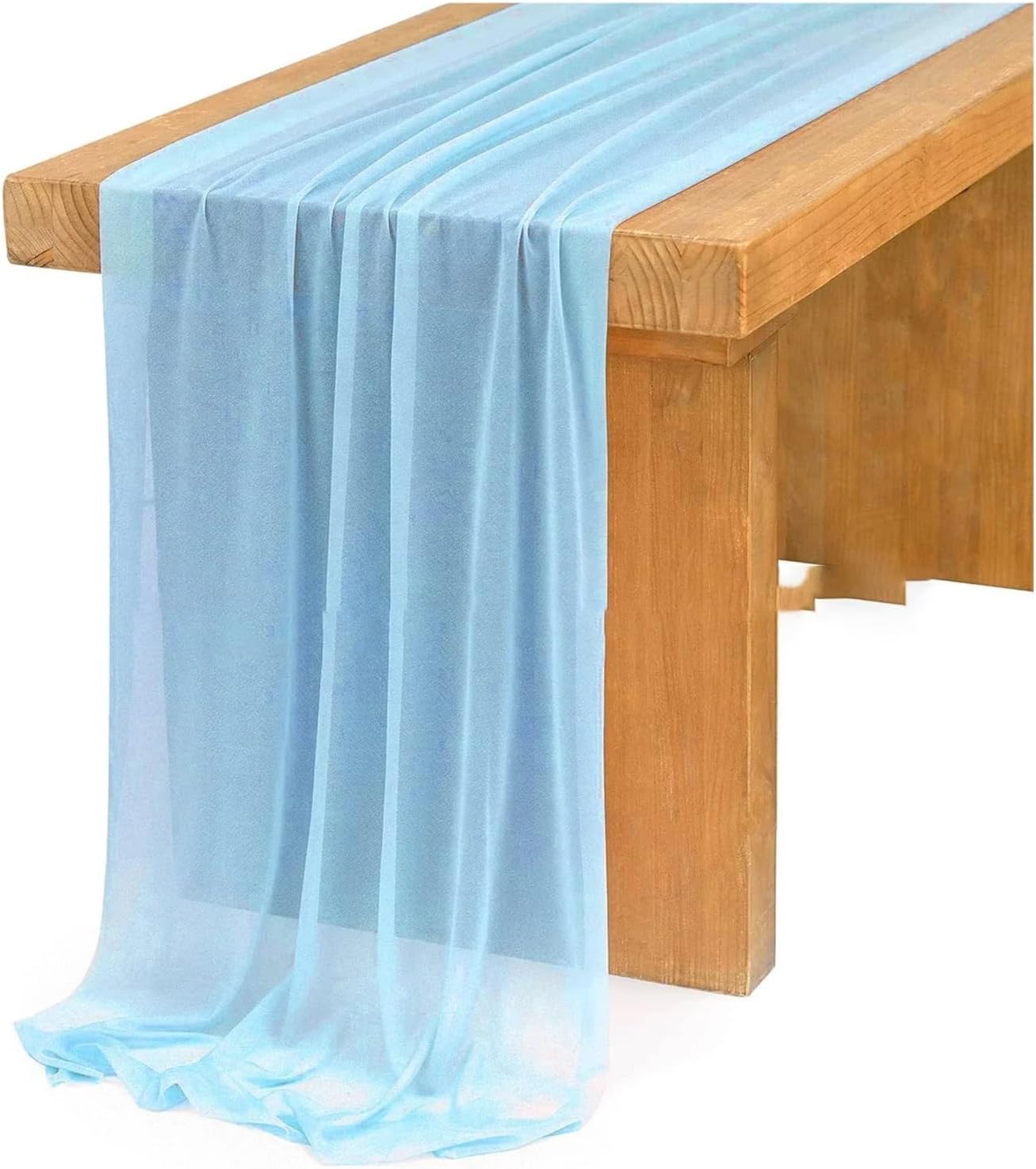 Chiffon Table Runner 4PCS Table Runner Chiffon Setting Semi-Sheer Dining Wedding Party Banquets Arches Cake Decor(Color 1,4PCS 75x600cm)