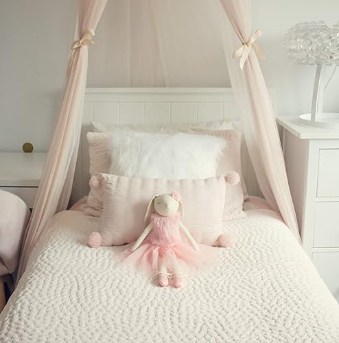 Miniatura 6 de Lilly The Bunny | Hermosa muñeca de felpa de lino y algodón crema con orejas, brazos y piernas flexibles | Auténtico tutú de bailarina rosa,