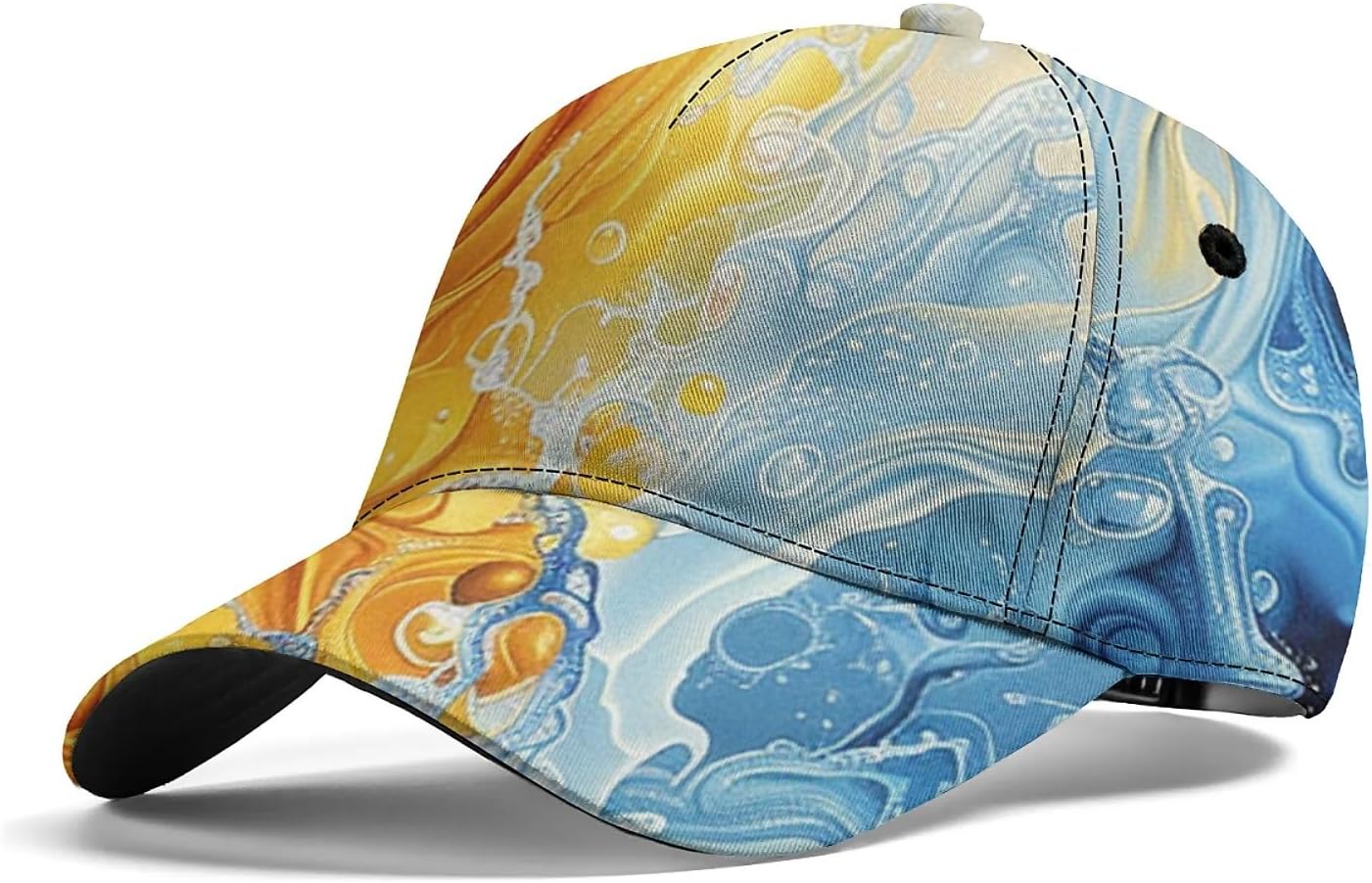 Lightweight Sweat Wicking All Over Print Baseball Cap Bold Graphic Sports Cap for Running, Gym