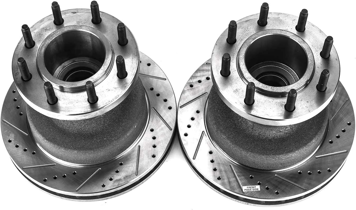 Power Stop AR8574XPR Front Evolution Drilled & Slotted Rotor Pair For Ford F-350 Super Duty 1999-2002 [Model Specific]
