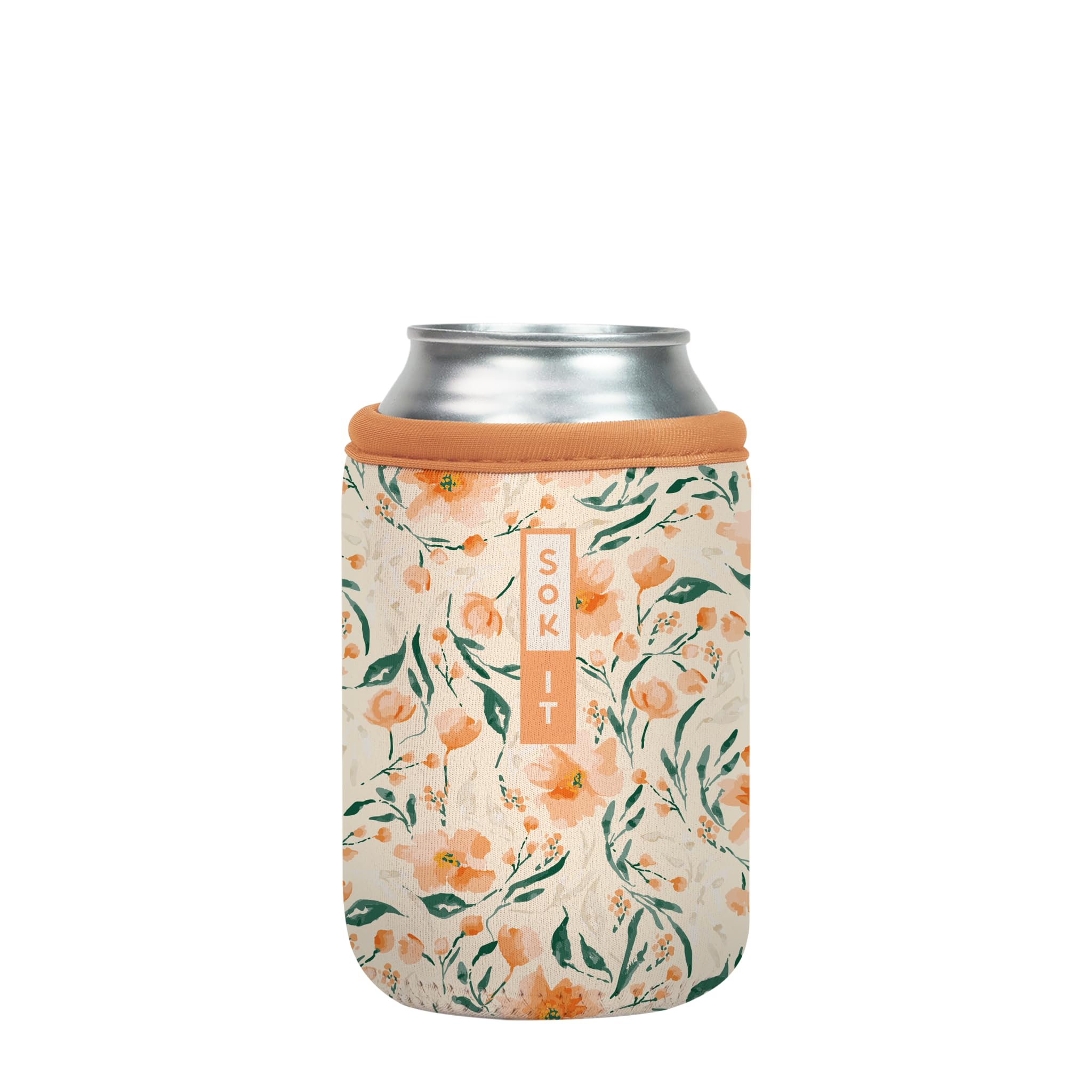 Sok It CanSok Sleeve for Beer & Soda Insulated Neoprene Cover (Blush Blossoms, 12oz Can Sleeve)