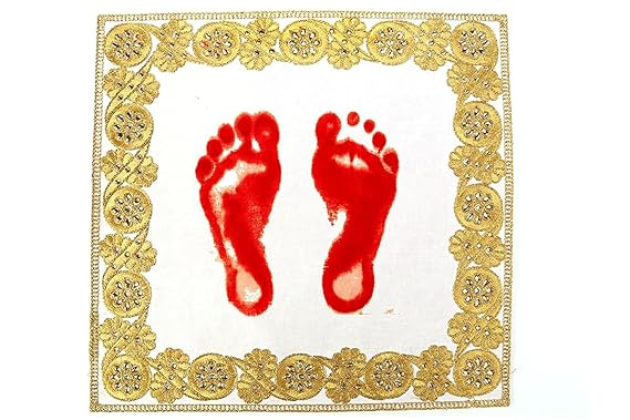 atax Wedding Foot print Hand print designer mat fabric 16 x 16 inch pack of 1