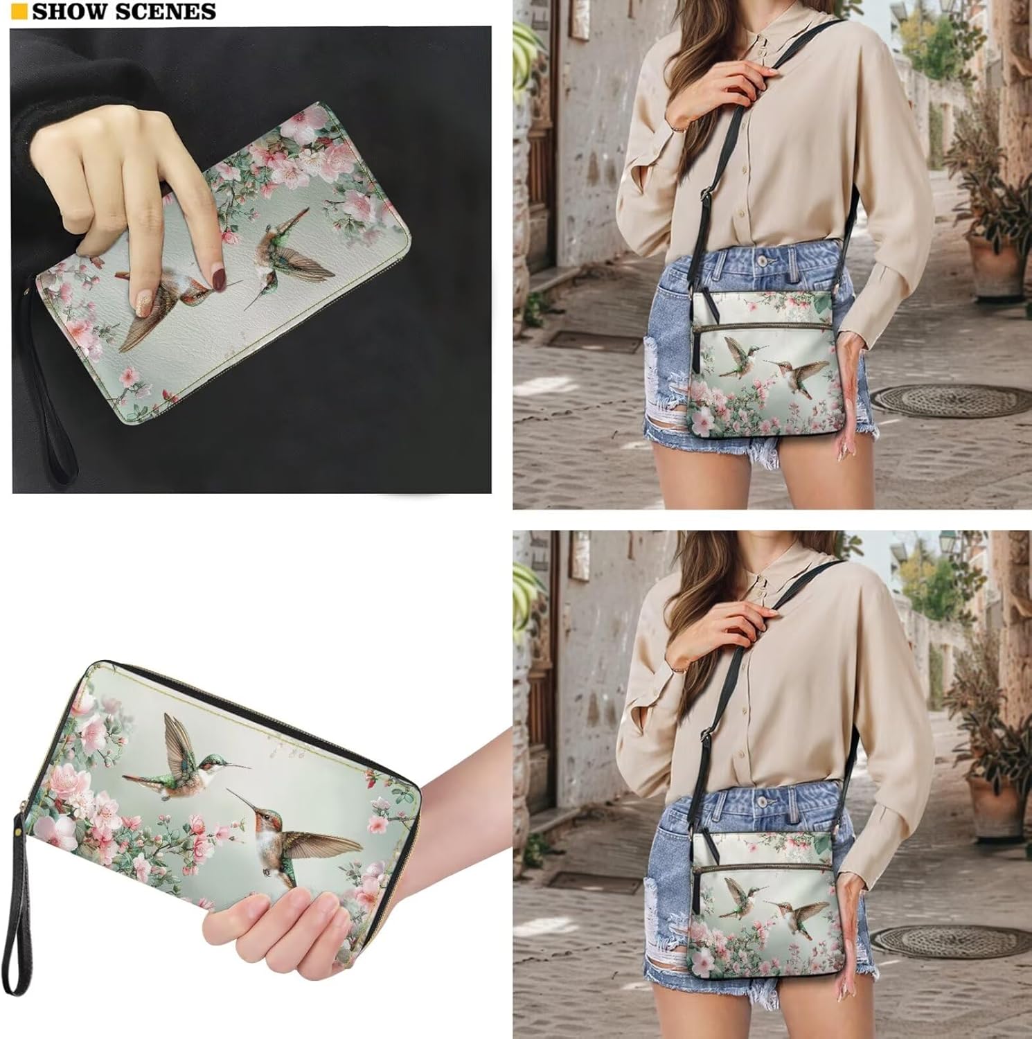 Shoulder Bag Satchel Purse Set for Women Trendy, Crossbody Bag Hobo Handbags and Wallet Set for Travel Shopping Work