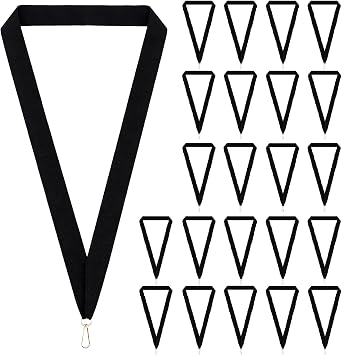 30 Pcs Award Neck Ribbons Black Medal Ribbons Neck Ribbons for Medals, Flat Award Medals Neck Lanyards with Snap Clips Medal Lanyard for Kids Adults Student Competitions Sports Meeting Achievement