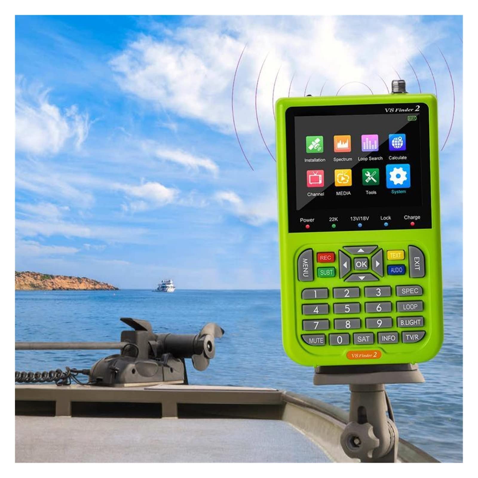Medidor de señal buscador satélite TV portátil con Pantalla LCD 3,5 Pulgadas código H.264 Digital, Rastreador de satélites