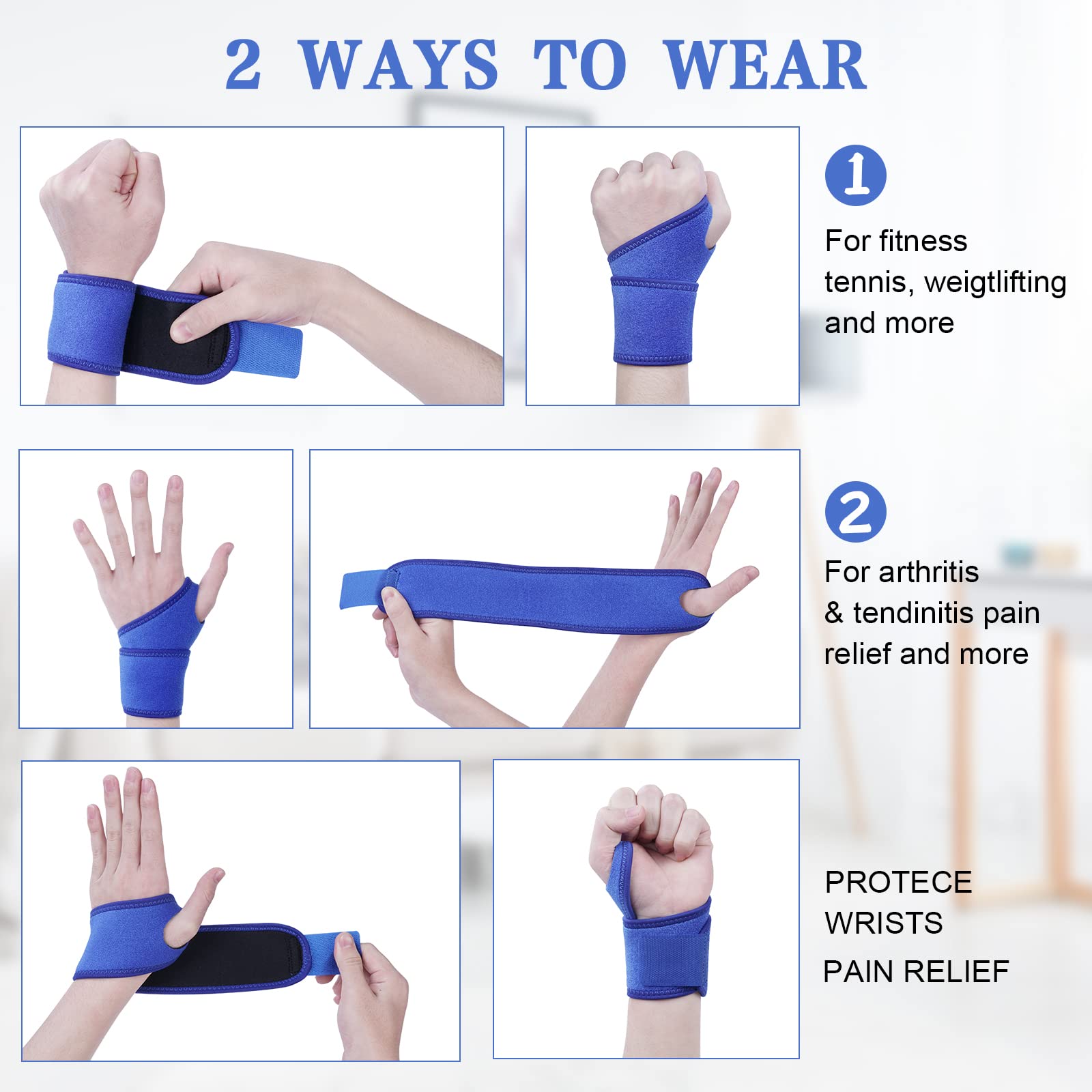 Hikster Tutore per polso, 2 pezzi, fascia di compressione per