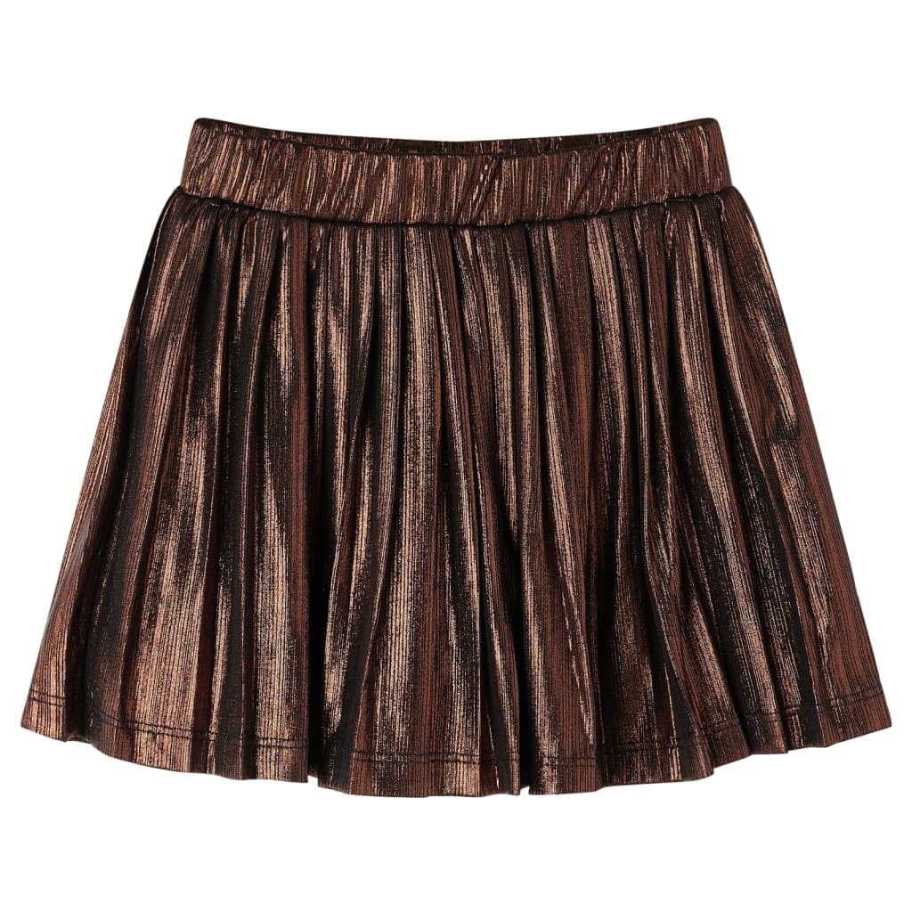 Gonna per bambini con glitter, cognac, dimensione, pieghe, elastico in vita, per ragazze, anni, morbida, traspirante, in poliestere, cotone, abbigliamento quotidiano
