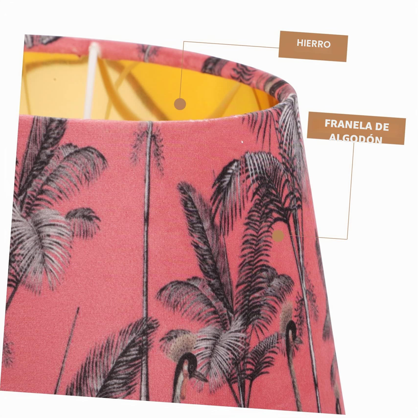 Hemobllo Pantalla de Lámpara de Mesa Terciopelo Estampado, Compatible E27 E14, 25 Cm, para Dormitorio y Hotel, Repuesto Ligera y Moderna, 1 Unidad