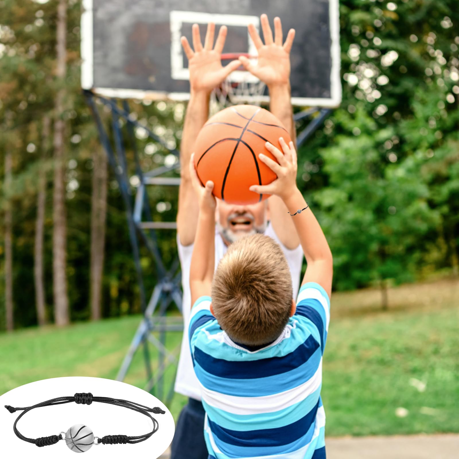 Pulseras Baloncesto Ajustable Jugador Cuerda Trenzada Dijes Accesorios Joyería Deportiva Unisex