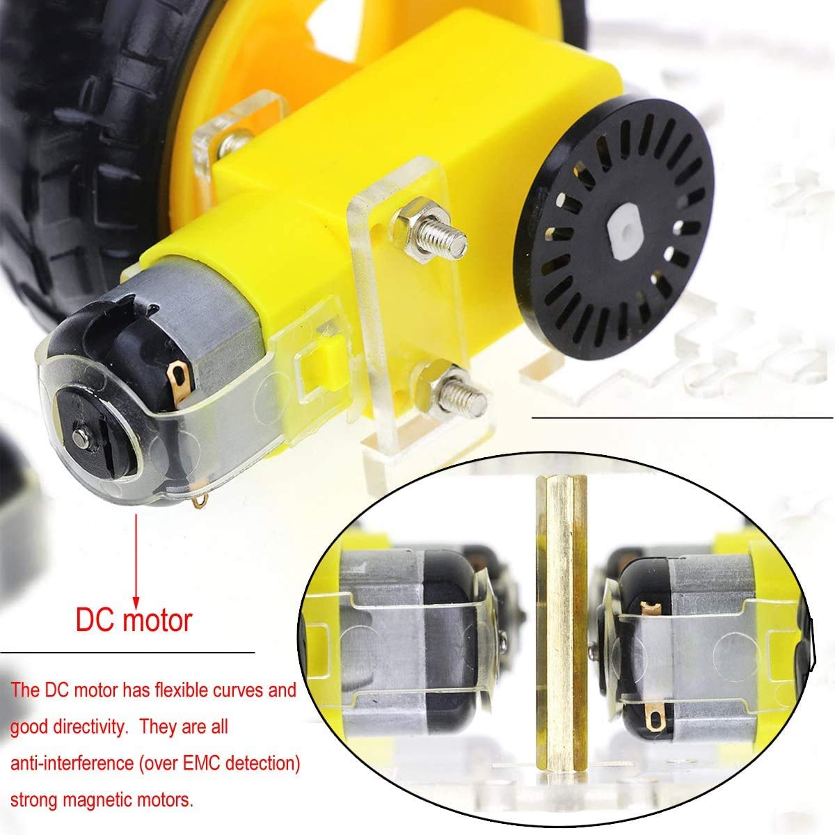 Manushre Manas Enterprises 4 wheel chassis Robot Smart Car Chassis Kits BO Motor wheel chassis Car Model DIY(4 Wheel Chassis Set of 2) 1