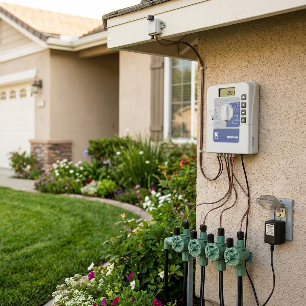 Suinga Programmatore Irrigazione RPS46 4 Zone Interno K-Rain | Irrigazione automatica per giardino | Timer per irrigazione elettrica