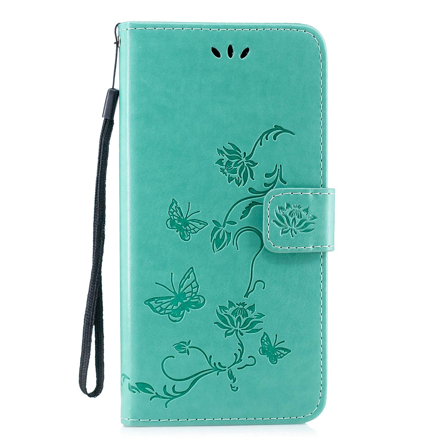 Huawei Y7 2018 Case, PU Leather Wallet Phone Cover Lotus Pattern Flip TPU  Shockproof Shell Slim Fit Protective Case for Huawei Y7 2018 Honor 7C