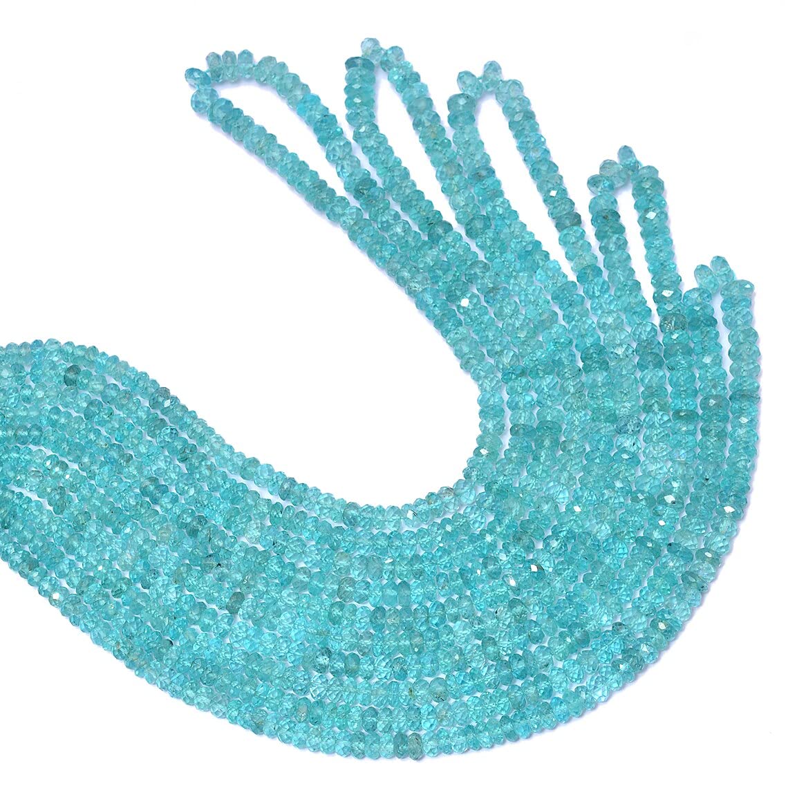 Cuentas de apatita azul AAA+ para diseñar joyas artesanales en filamento de 17 pulgadas