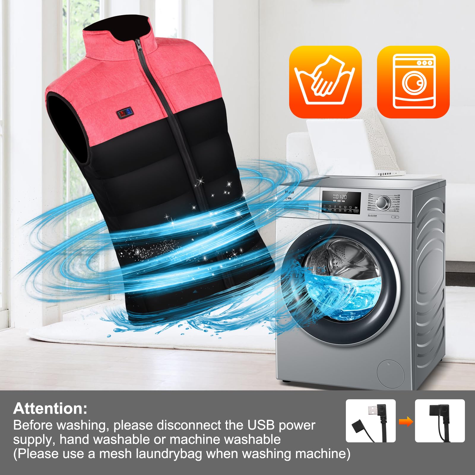 Tonfarb Gilet Riscaldato Donna, Gilet Riscaldante Donna con 4 Zone Riscaldamento, 3 Livelli Temperatura, Elettrico Giubbotto Riscaldato per Attività All'aperto, Pesca, Sci (Batteria Non Inclusa)