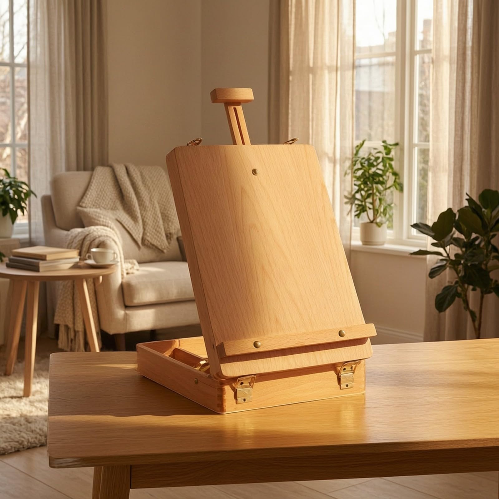 TISHITA Mallte Compact | Table En Bois, Portable, pr déplacement, Artistes, Débutants