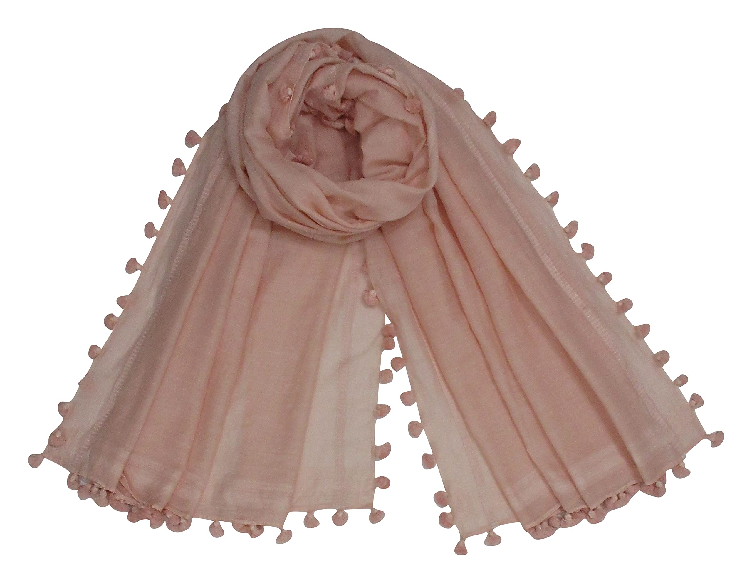 Fashionista Export Handmade Handloom, organic, khadi Women's Cotton Silk Stole (Pink, FASHIONEX 31_Pink)