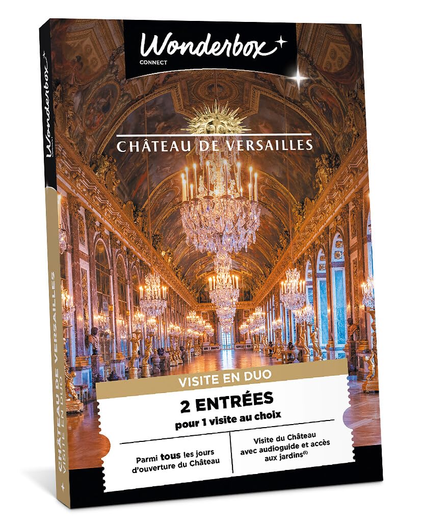 Wonderbox Connect - Coffret Cadeau - Château de Versailles - 2 entrées pour 1 Visite - Valable Tous Les Jours d'ouverture du château - Validité 27 Mois