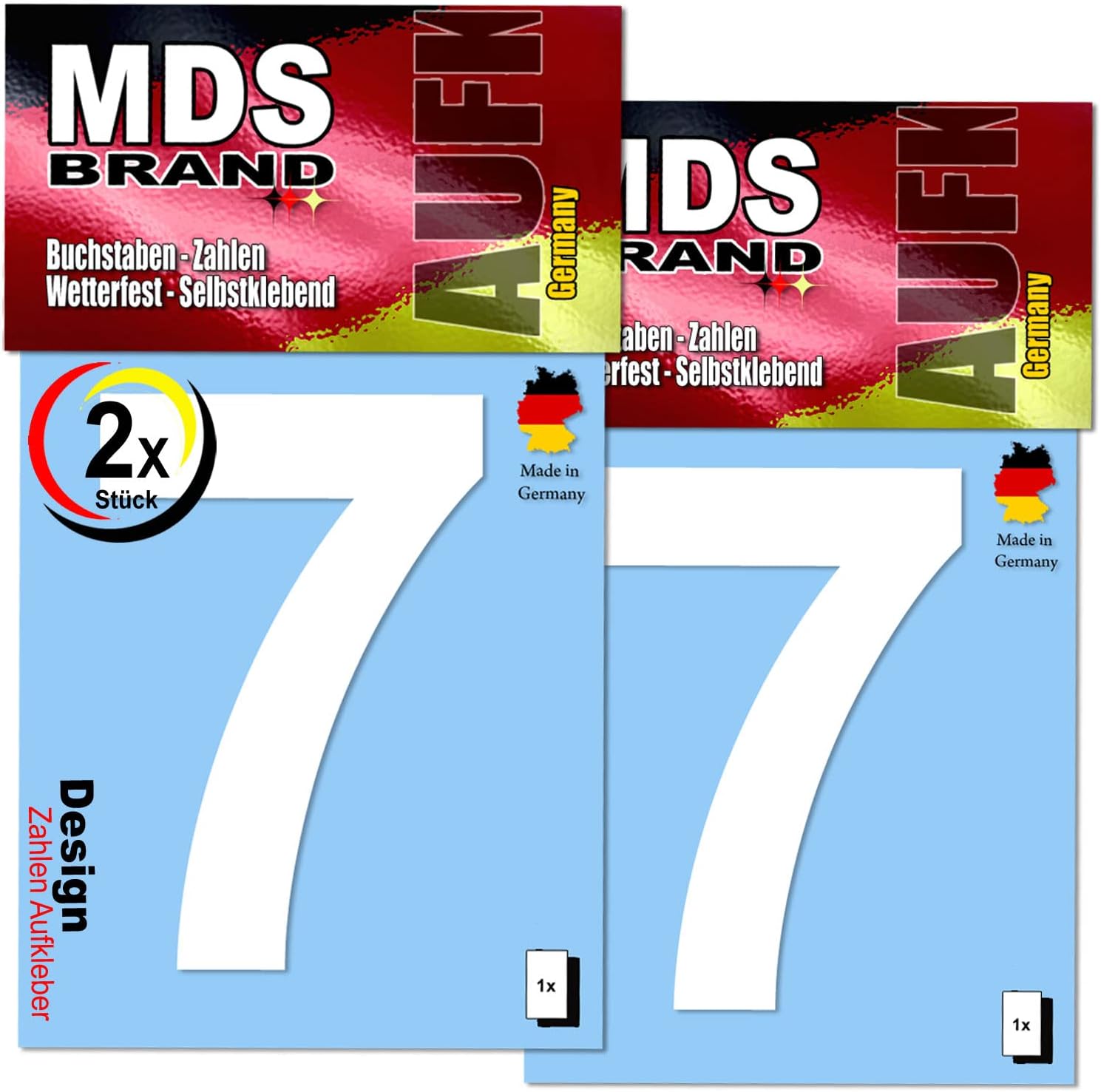 MDS Brand Design 9 cm Number Stickers, Pack of 2, SelfAdhesive Numbers