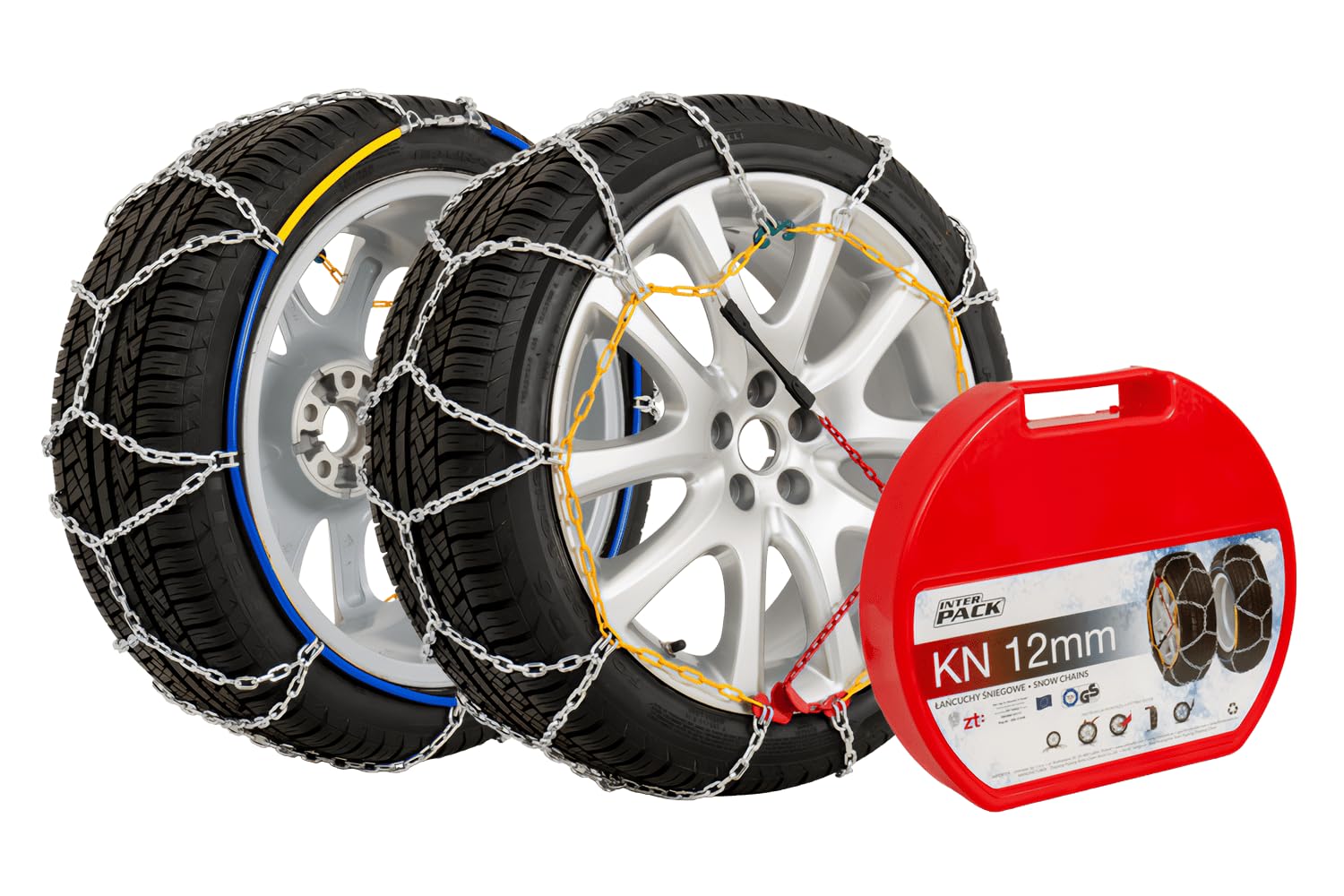 Catene da Neve 12 mm KN 130 per Stabilità di Guida in Inverno, Trazione per SUV e Cross-Over con Gomme 205/55/19, Montaggio Rapido Senza Spostare il Veicolo