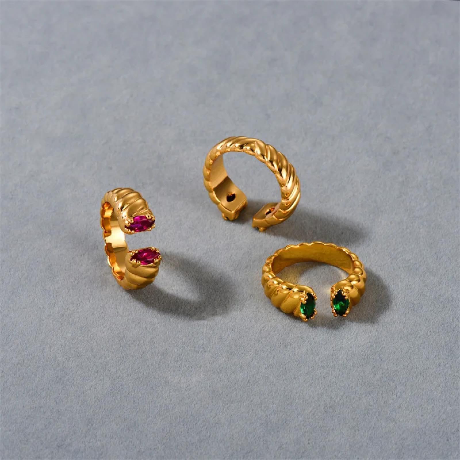 Ring Ringe Damen Bijouterie Herren Vintage Fried Dough Twists Streifen Set Zirkon Ring Für Frauen Öffnung Einstellbar Trend Schmuck Zubehör
