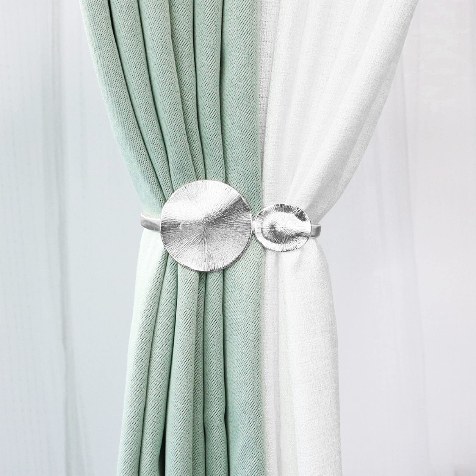 DareSpace 2-Pack Magnetic Curtain Tiebacks – Black Ball-Style Holdbacks For Modern Window Drapes