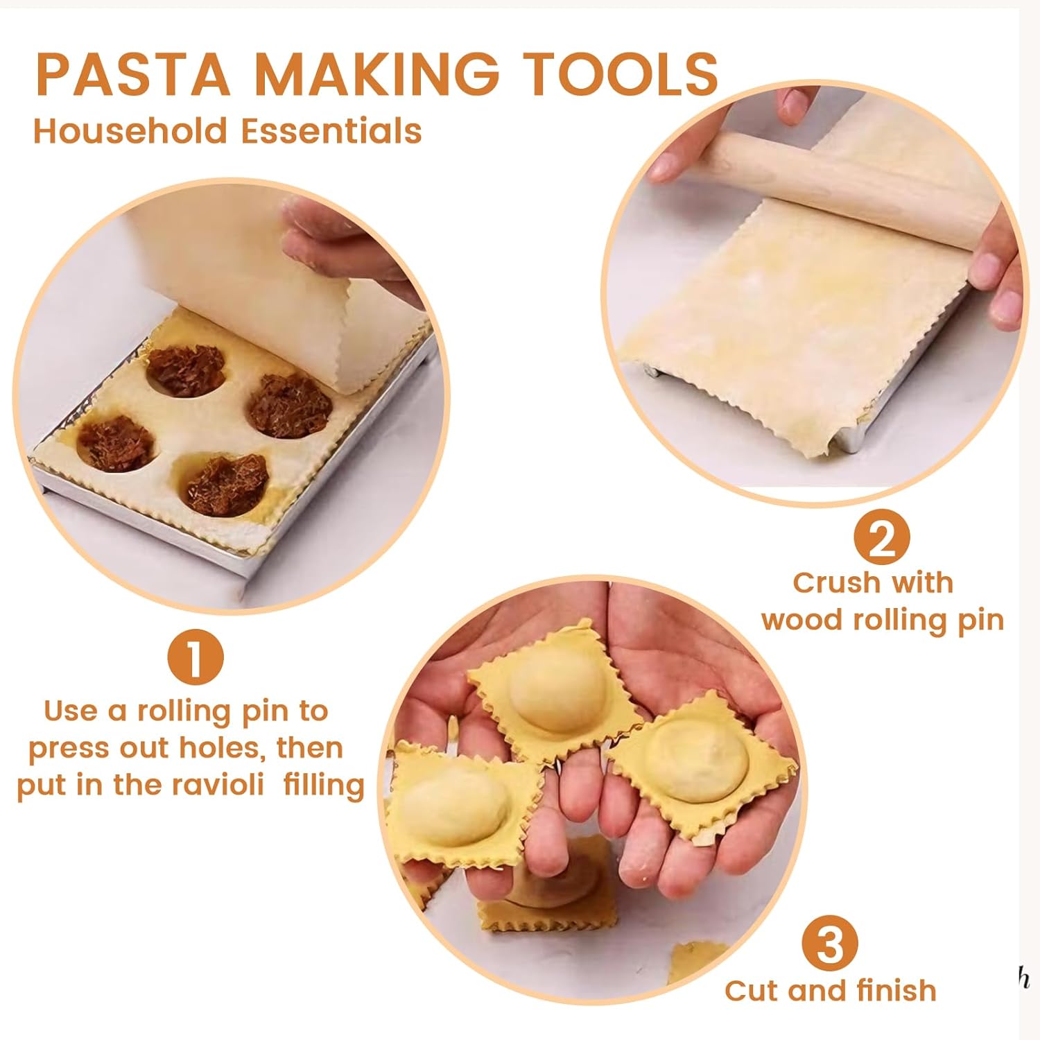 10 Pcs Pasta Making Tool Set Ravioli Mold Set with Gnocchi Board Ravioli Stamp Ravioli Maker Pasta Rolling Pin Roller Wheel Cutter gift for pasta lovers (Classic Pasta Complete Set)