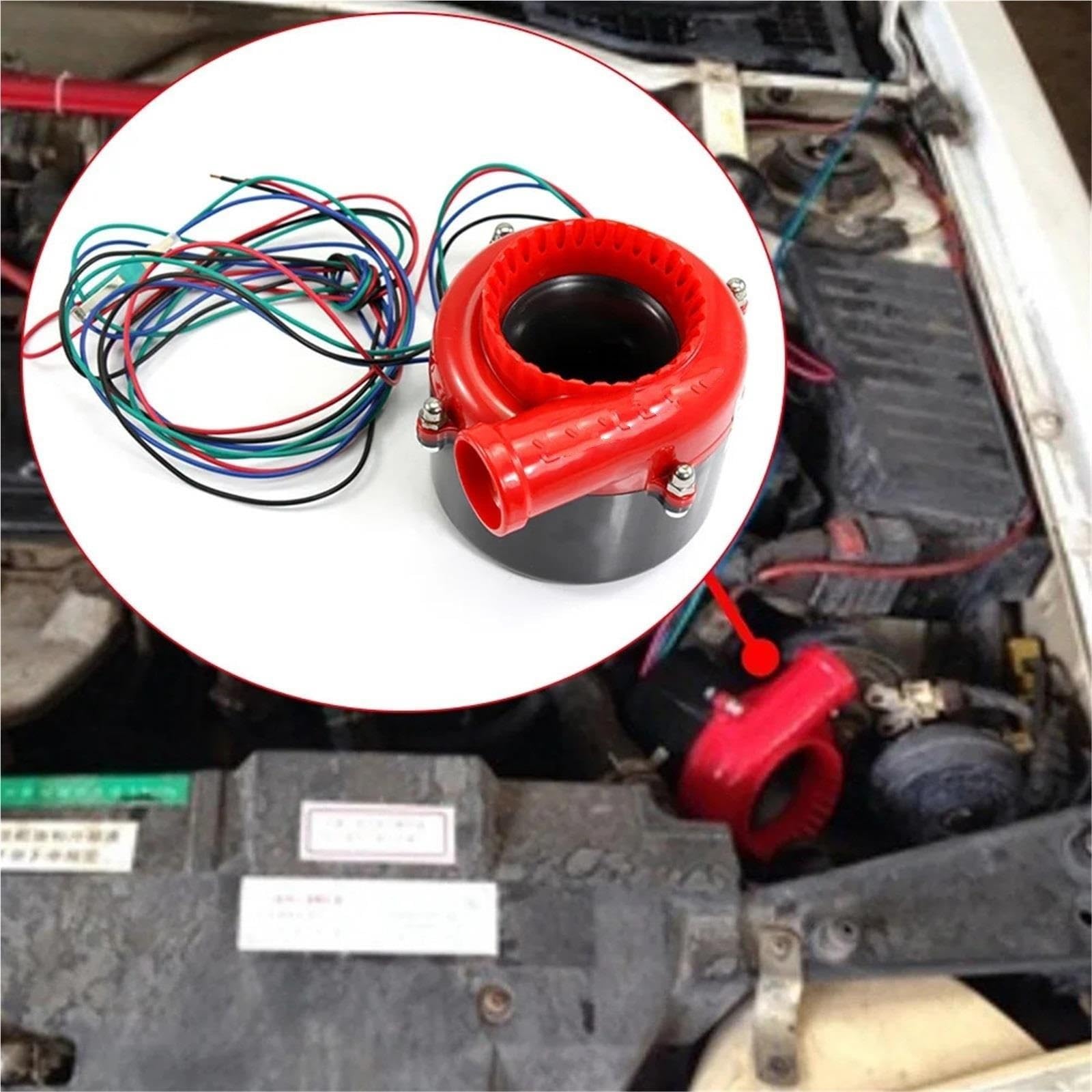 turbocharger zestaw Universal Car Fake Dump Electronic Turbo Blow Off Hooter Valve Dźwięk analogowy BOV Elektroniczny zawór nadmiarowy Czerwony