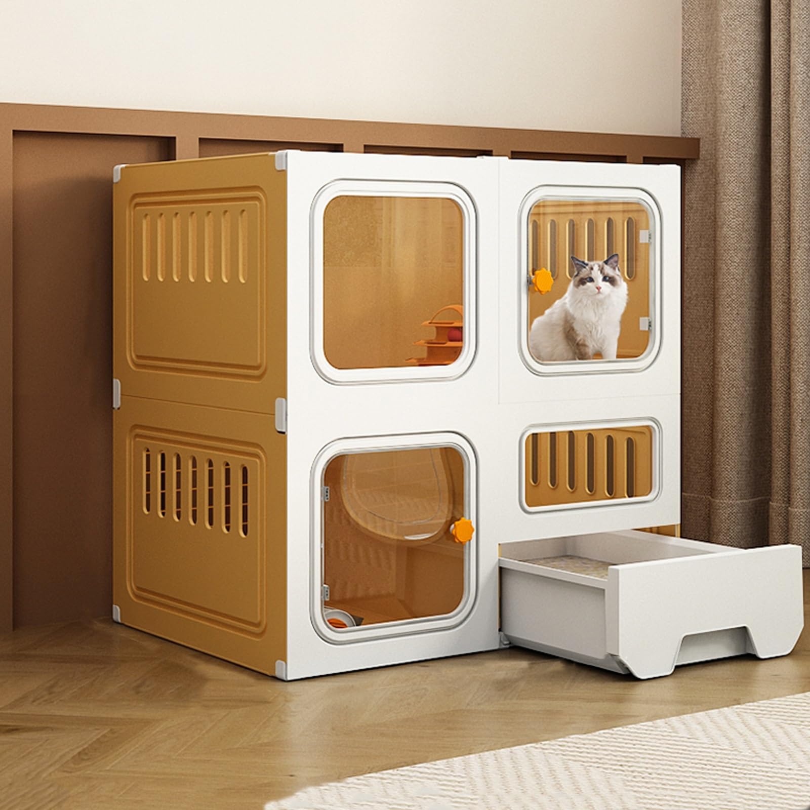 Parc d'intérieur pour chat modulable : créez un enclos de jeu spacieux