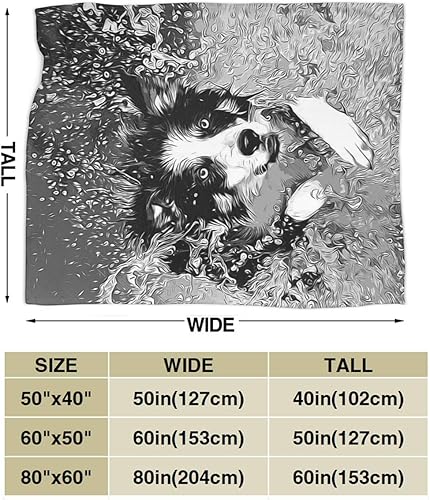 Miniatura 2 de Border Collie Running in The Water - Manta de forro polar para ropa de cama de invierno, sofá y felpa para decoración de inauguración de la casa,