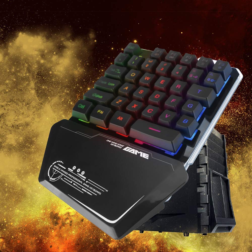 Amazon | ゲーミングキーボード FPS用 片手キーボード 7色LED バック
