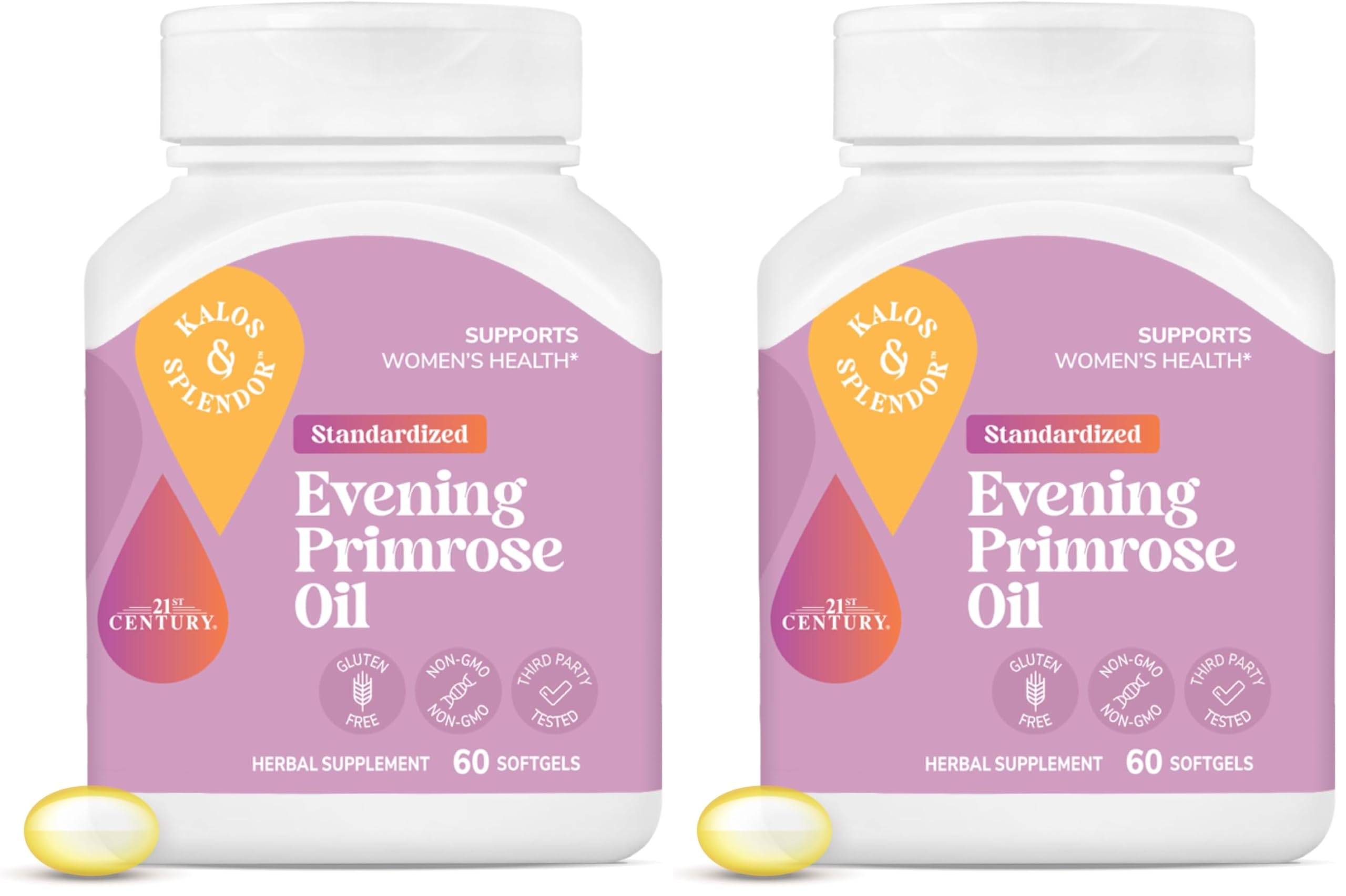 21st Century Evening Primrose Oil Softgels, 60 Count (Pack of 2) Softgels 60 Count (Pack of 2)