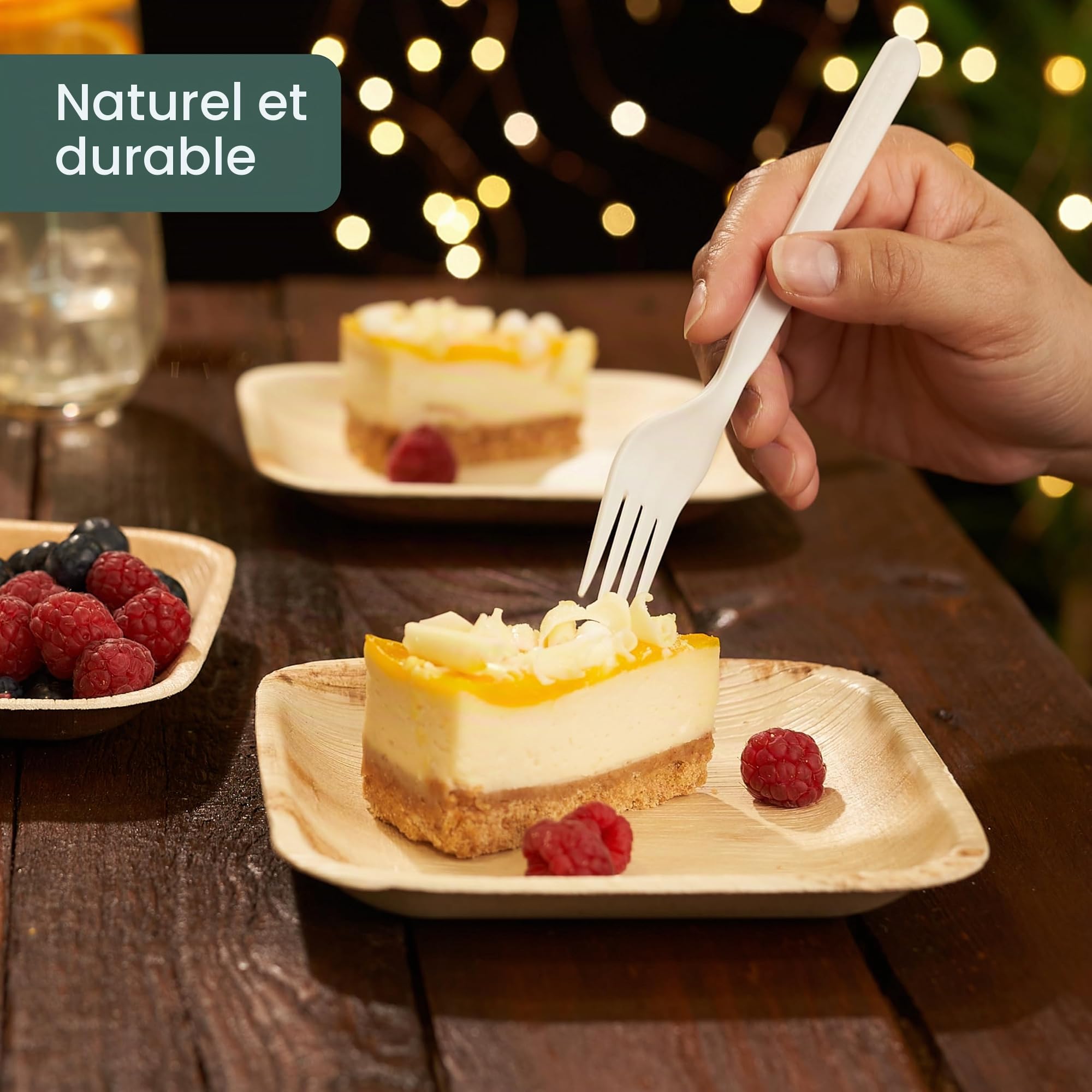 HAAGO 200 Fourchettes Réutilisables en PLA Blanc 18 cm / 7" – 100% Naturel, Lavables, Compostables, Solides – Pour Repas, Fêtes, BBQ, Buffet, Traiteur